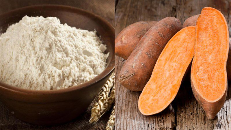 Ingredients for sweet potato oat cake using an air fryer