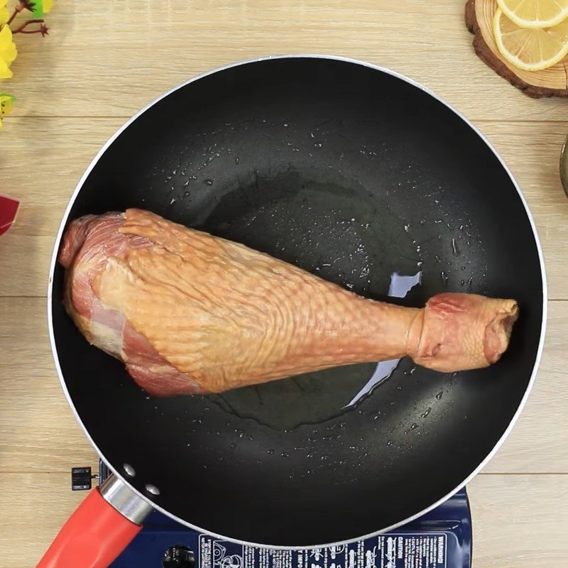 Step 1 Grill the turkey leg Grilled Smoked Turkey Leg Wrapped in Rice Paper