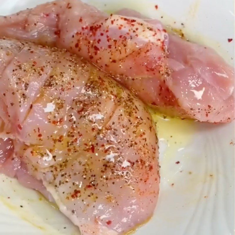 Step 2 Grilling the chicken breast for Chicken Breast Salad with Blueberry Yogurt Dressing