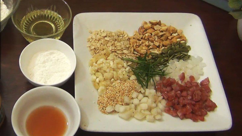 Ingredients for mixed mooncake using an air fryer