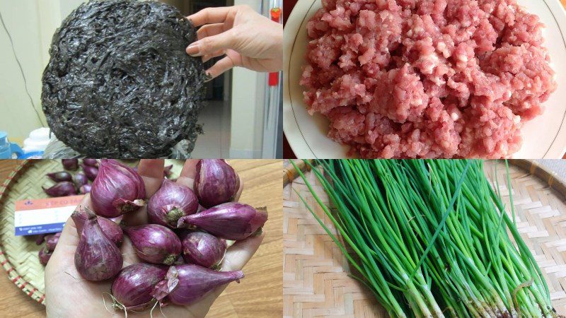 Ingredients for minced pork seaweed soup