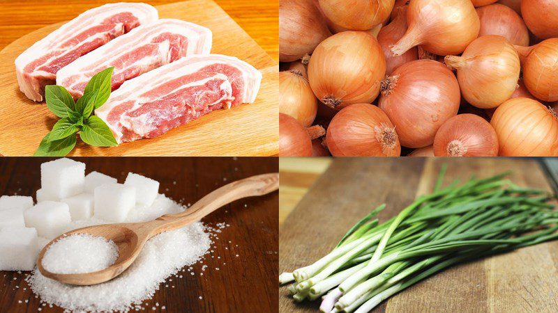 Ingredients for stir-fried pork belly