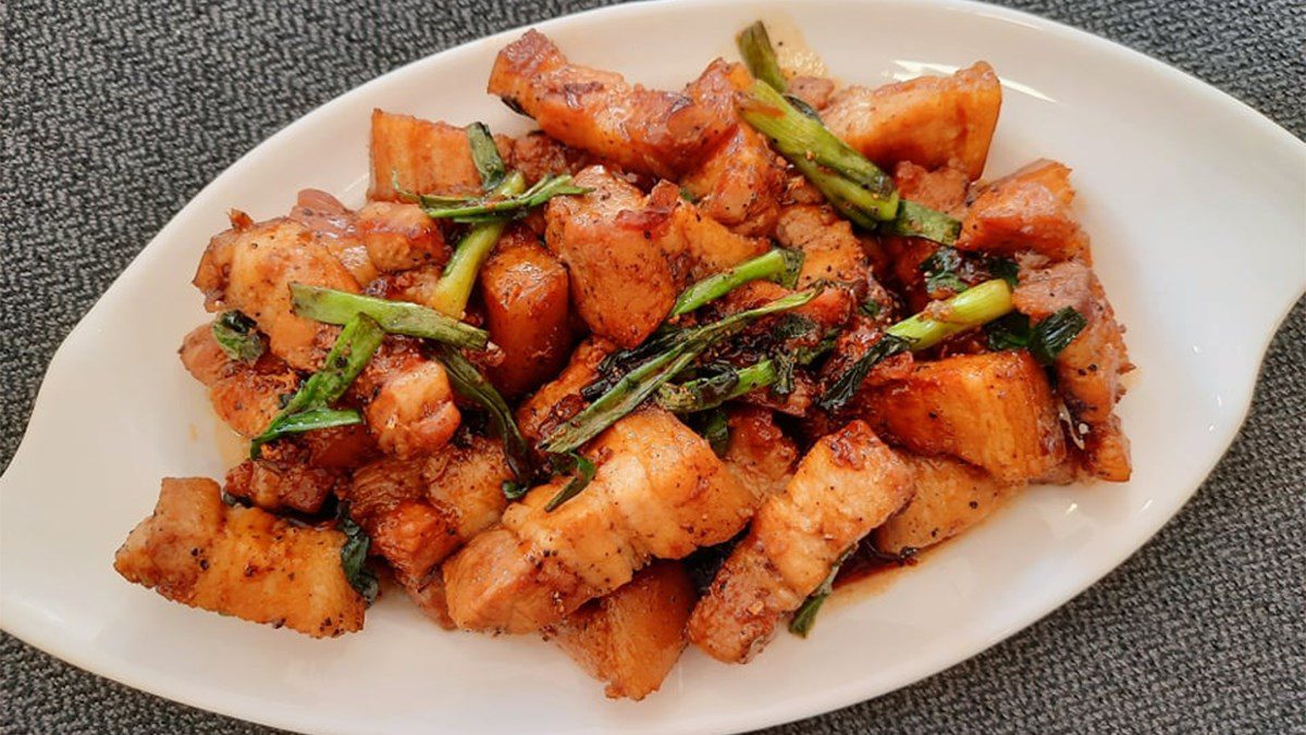 Crispy stir-fried pork belly (recipe shared by a user)