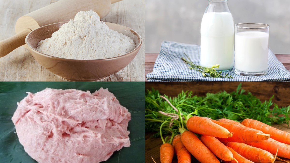 Ingredients for fried bao cake