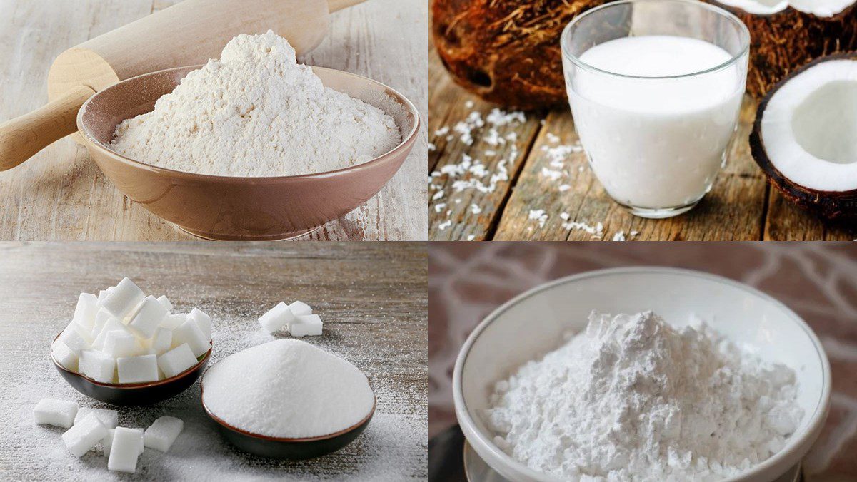 Ingredients for bamboo shoot steamed rice cake using ready-made flour