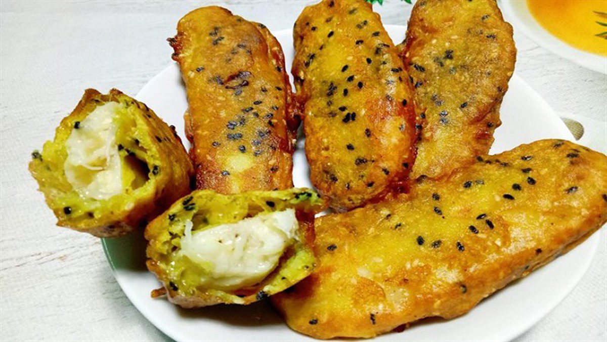 Fried Banana Cake with Sesame using Mixed Flour