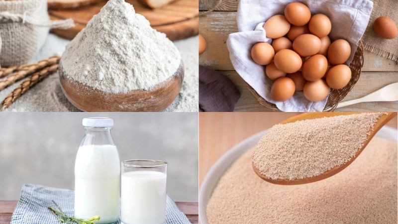 Ingredients for donut using a non-stick pan