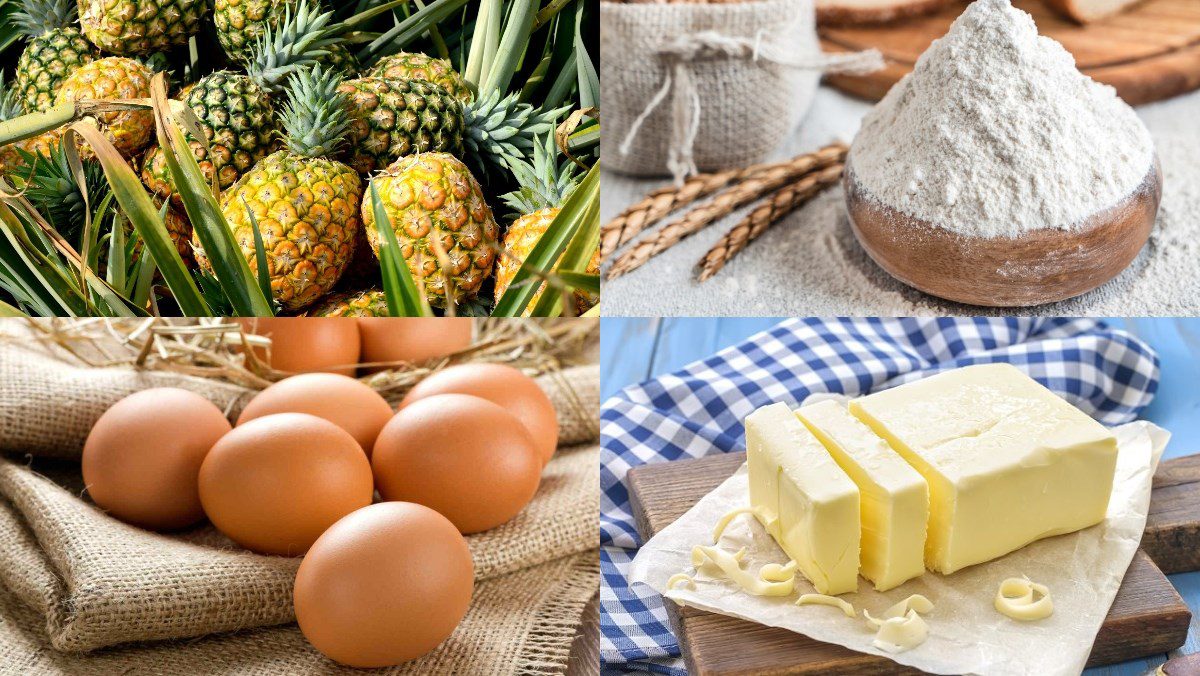 Ingredients for Taiwanese pineapple cake