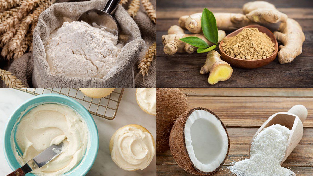 Ingredients for coconut cream cake