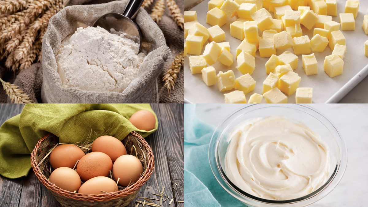 Ingredients for pumpkin-shaped cake