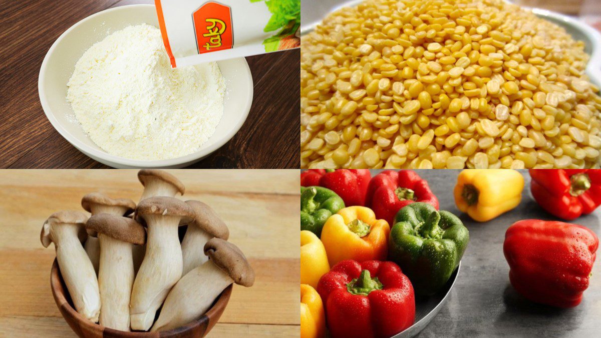 Ingredients for vegetarian bánh khọt