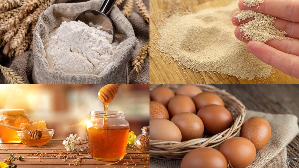 Ingredients for the dish 2 methods of baking bread in the oven