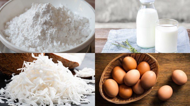 Ingredients for coconut bread dish