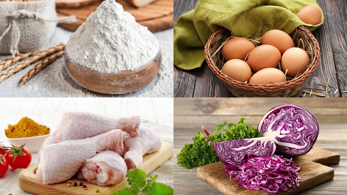 Ingredients for Turkish bread with pork, Turkish bread with chicken, Turkish bread with beef