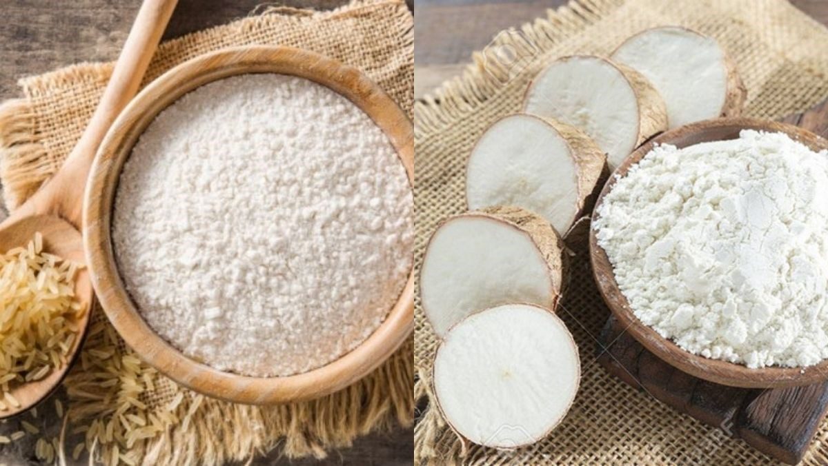 Ingredients for making bánh mướt from rice flour