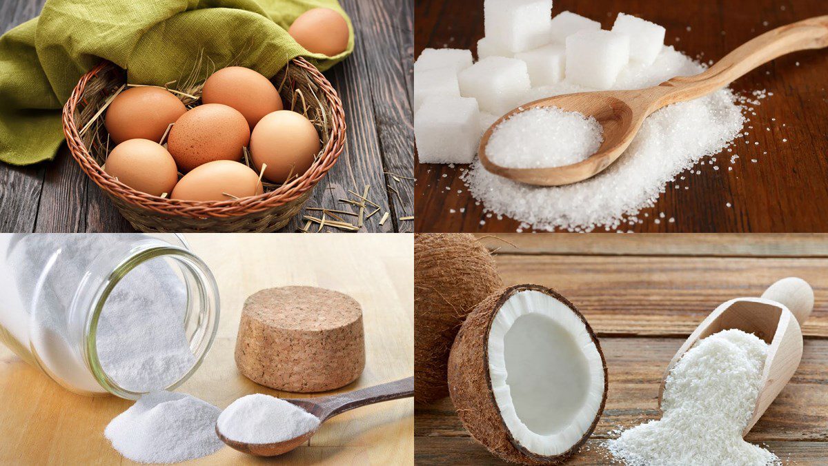 Ingredients for coconut dumpling dish