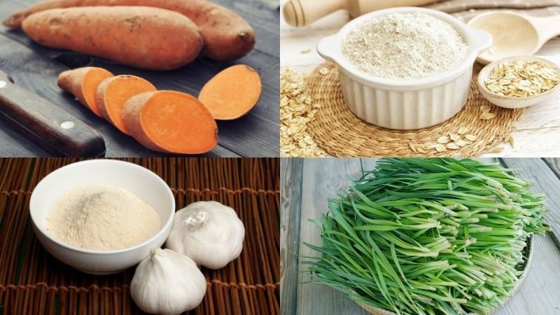 Ingredients for sweet potato oatmeal cookies