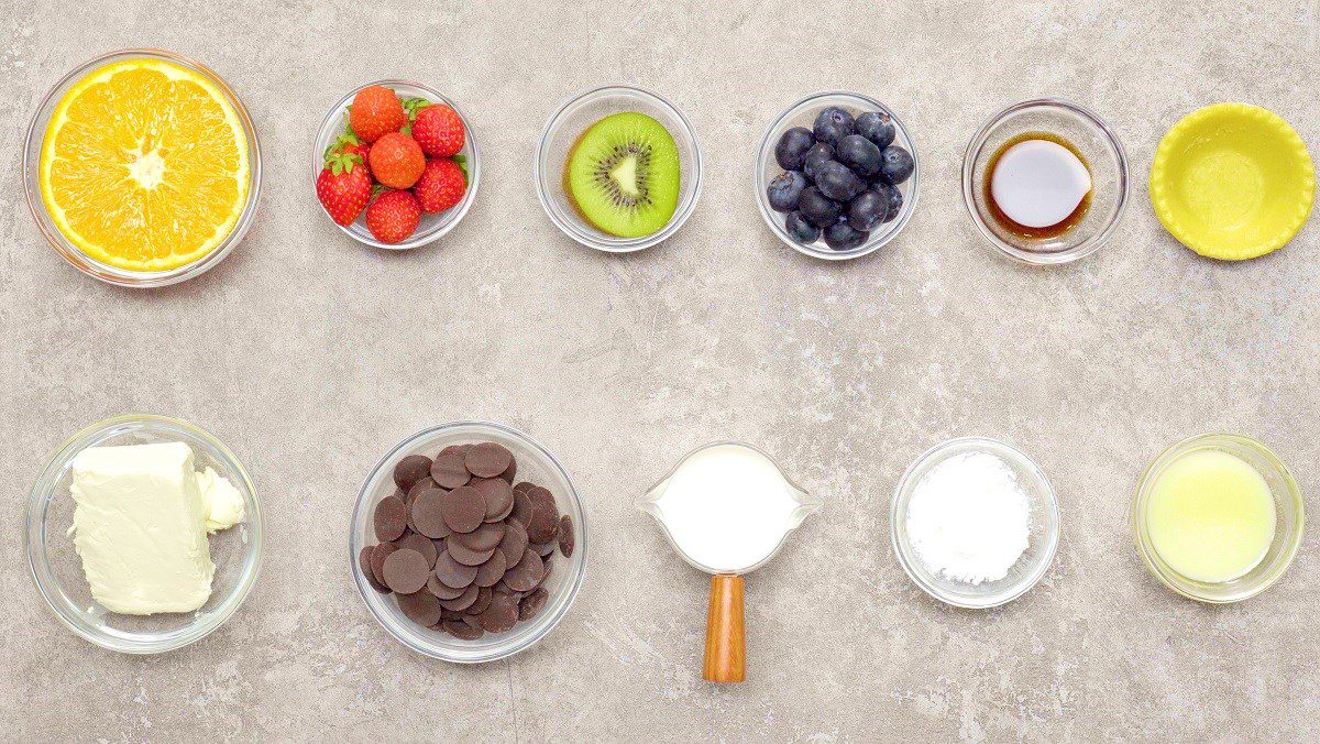 Ingredients for cheese tart dish using an air fryer