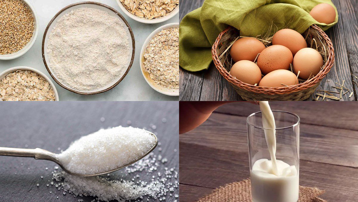 Ingredients for oatmeal tart using an air fryer