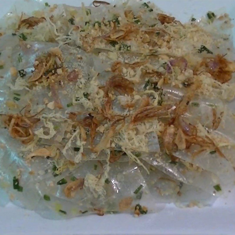 Step 3 Final product Rice paper with fried shallots and pork floss