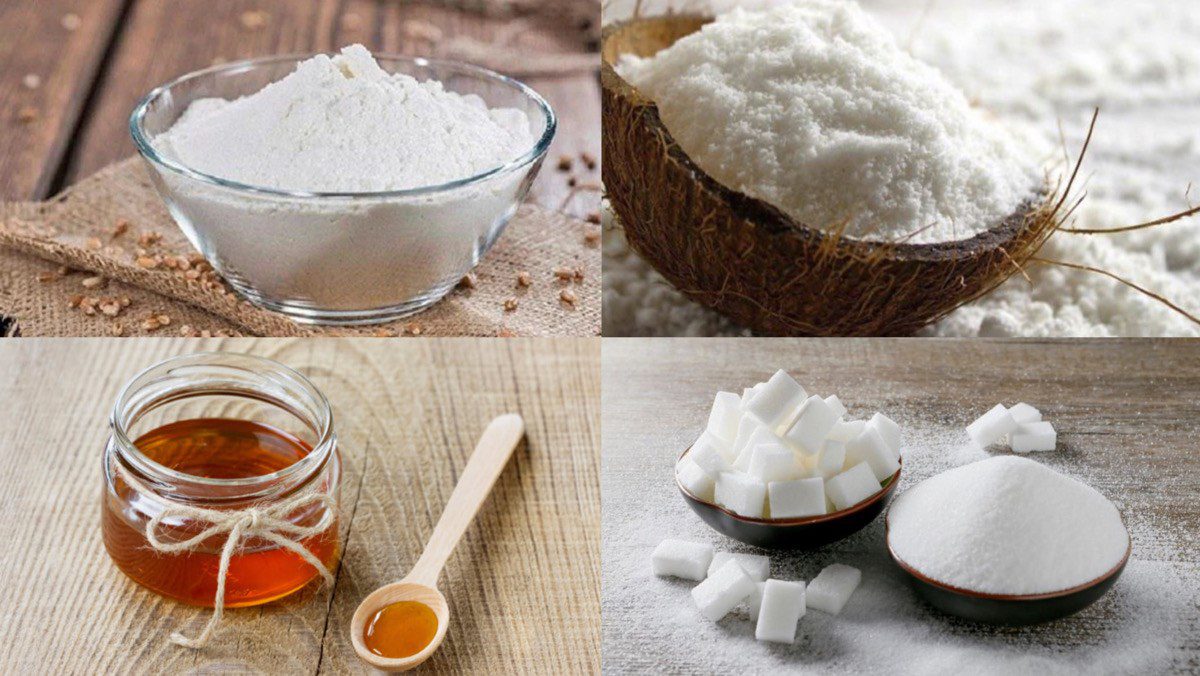 Ingredients for the dish of coconut filling cake