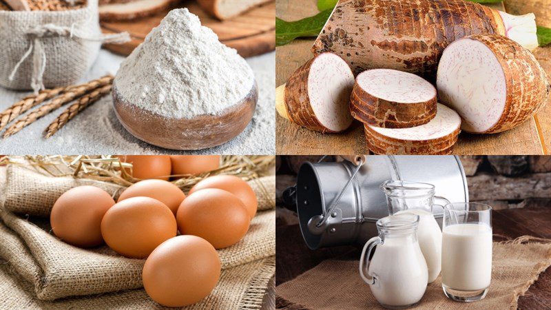 Ingredients for taro-filled doughnuts