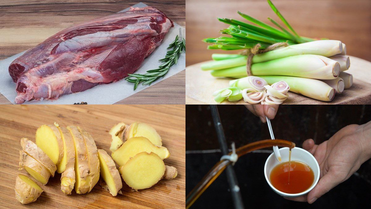 Ingredients for salted beef shank dish