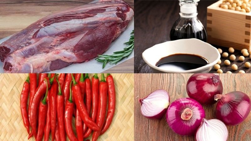 Ingredients for beef brisket braised in soy sauce