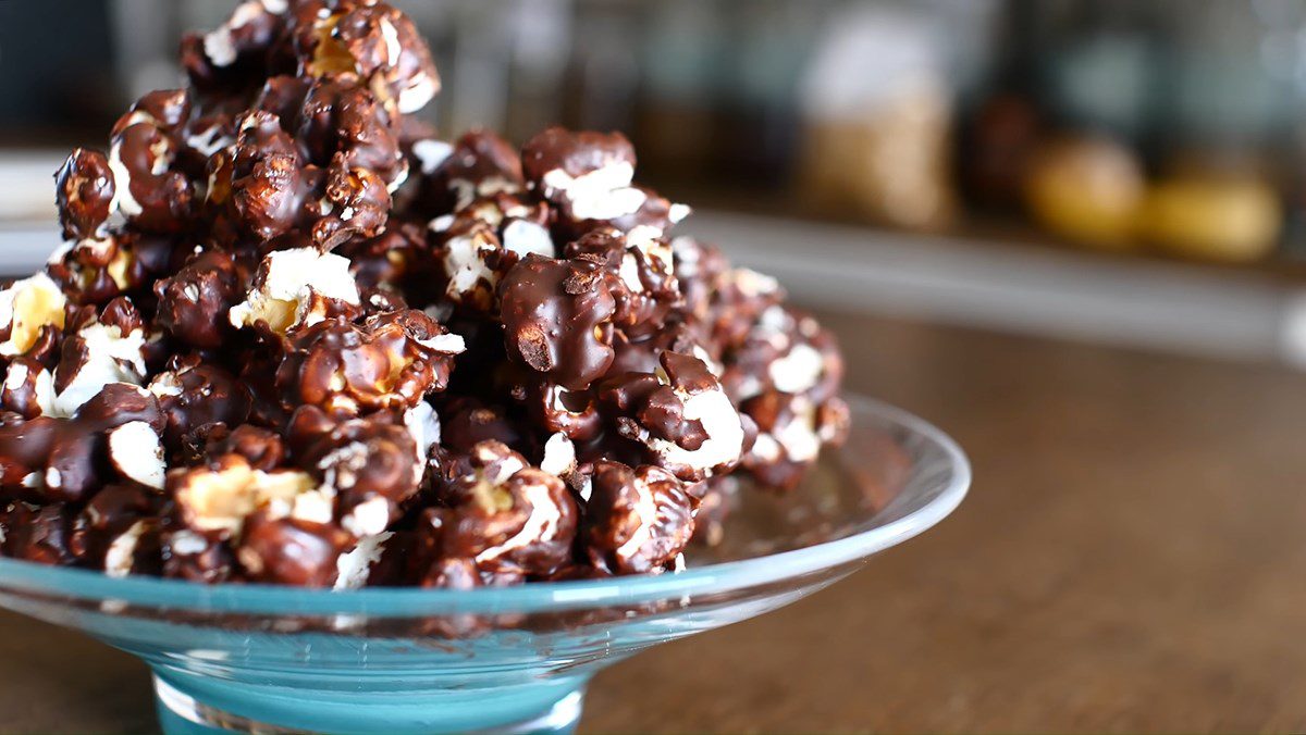 Chocolate-flavored popcorn