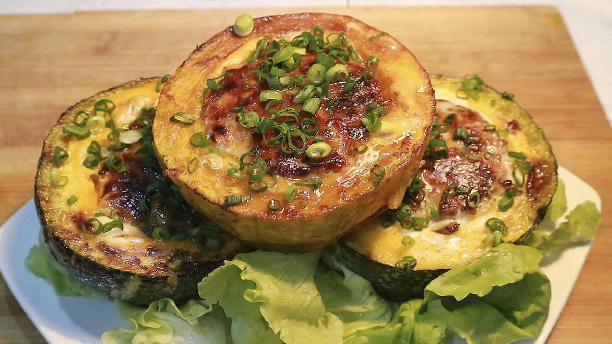 Fried pumpkin with meat