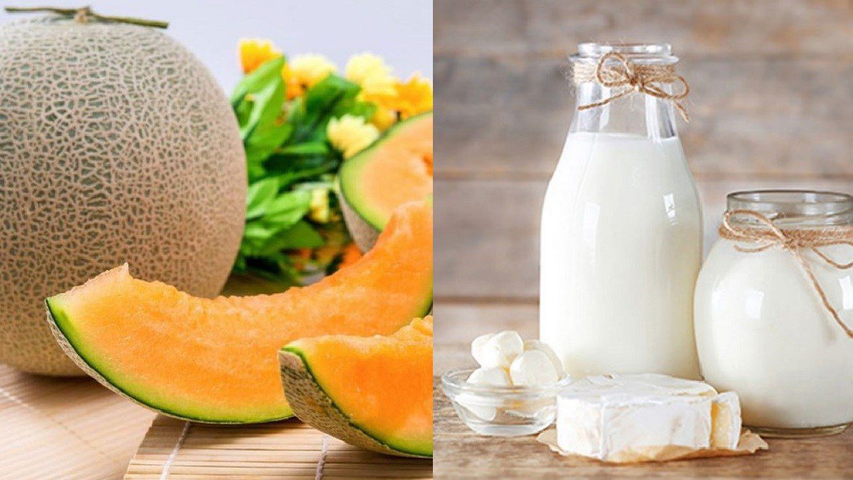 Ingredients for melon bingsu