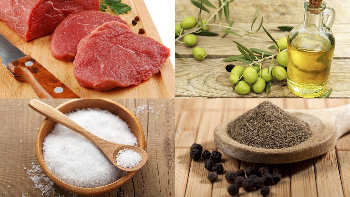 Ingredients for steak using an air fryer