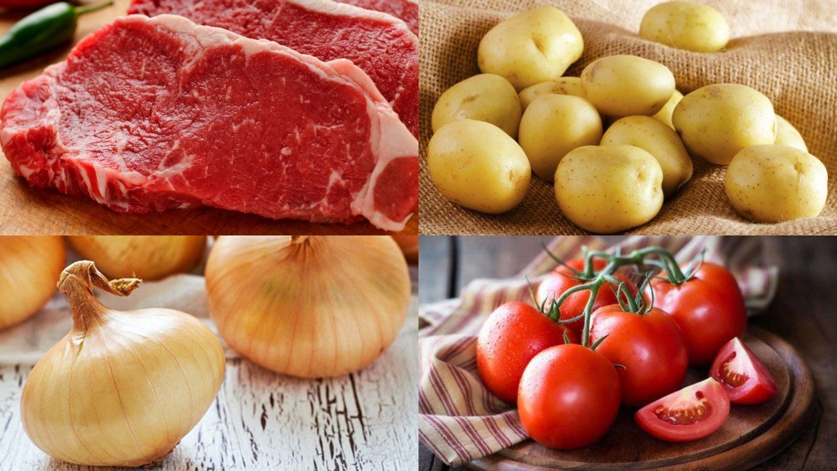 Ingredients for beef steak cooked in an air fryer