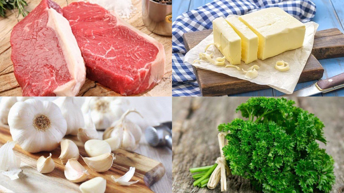 Ingredients for steak dish using air fryer