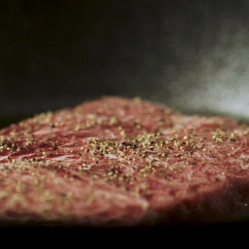 Step 1 Searing the beef Beef Steak with Red Wine Sauce