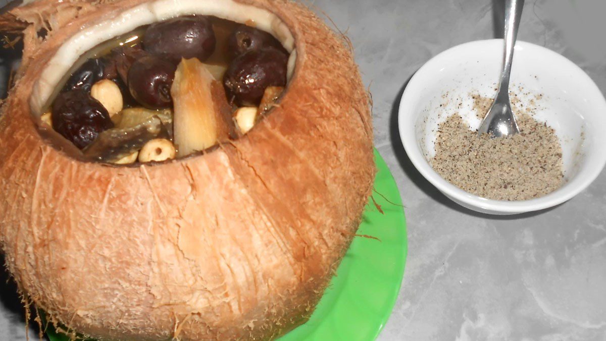 Stewed Pigeon with Coconut Fruit