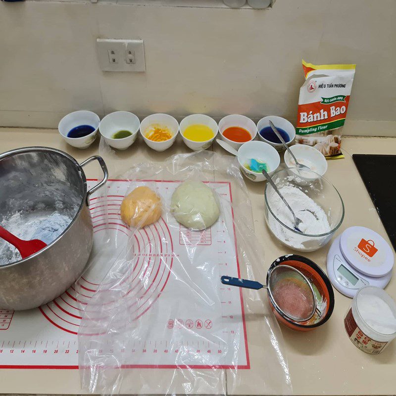 Step 2 Prepare the dough Colorful steamed buns