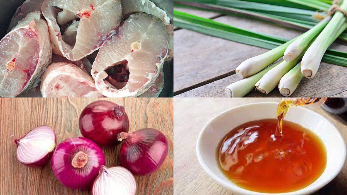 Ingredients for braised snakehead fish