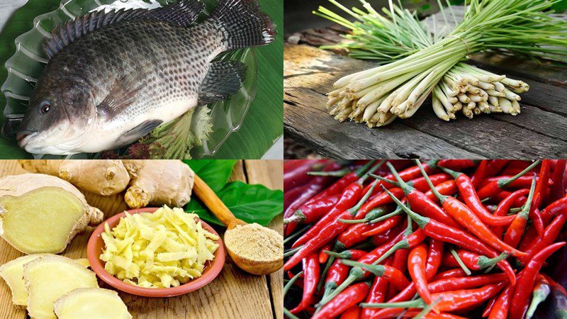 Ingredients for the 5 grilled fish dishes using an air fryer