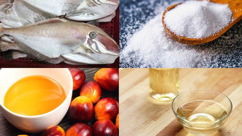 Ingredients for sun-dried fish dish