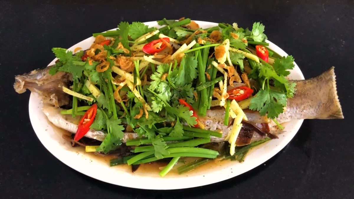 Steamed Croaker with Onion and Ginger