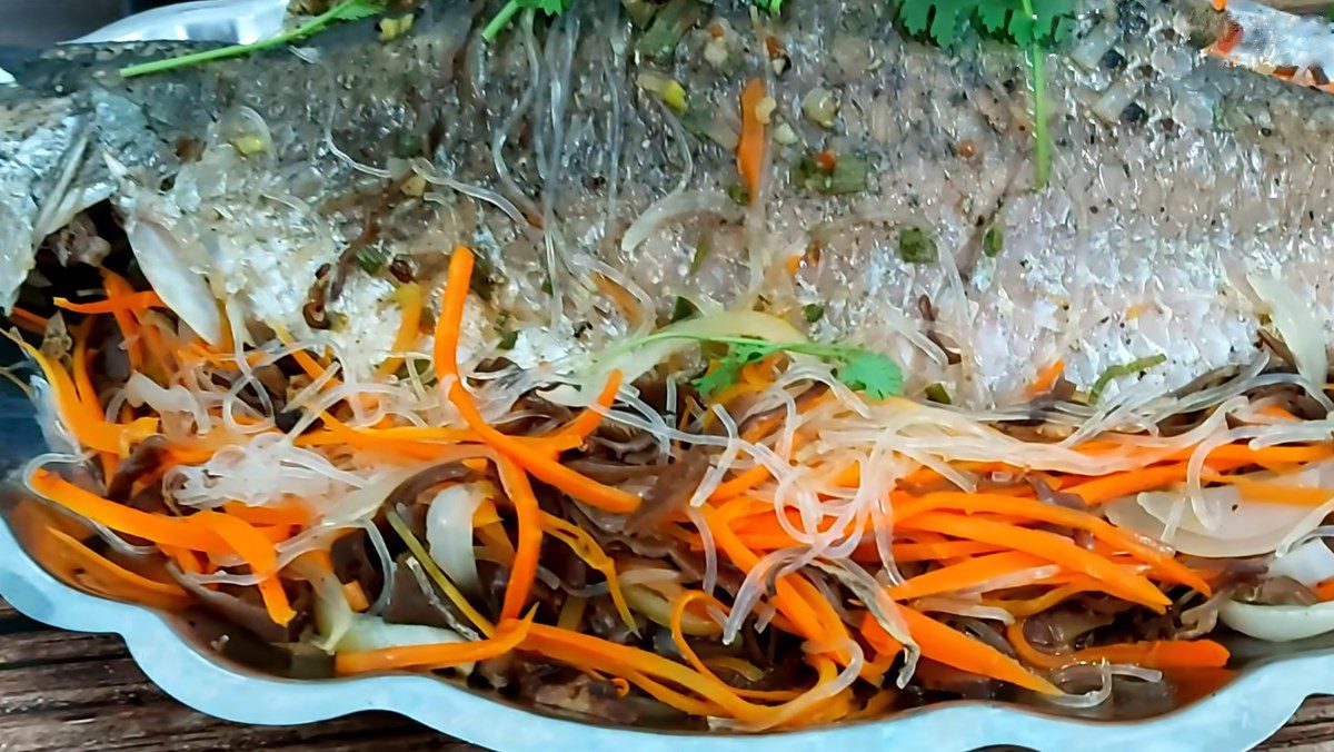 Mixed steamed barramundi