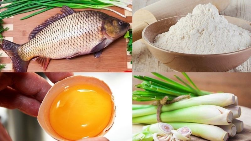 Ingredients for fried carp