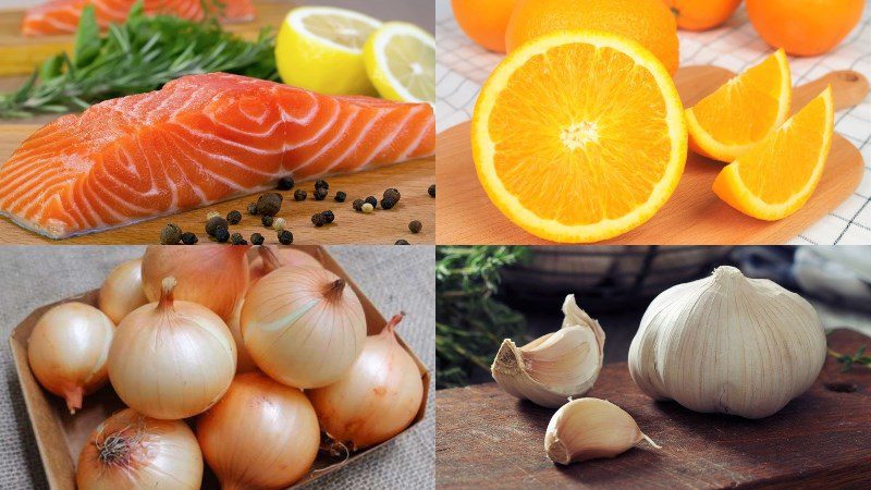 Ingredients for grilled salmon with orange