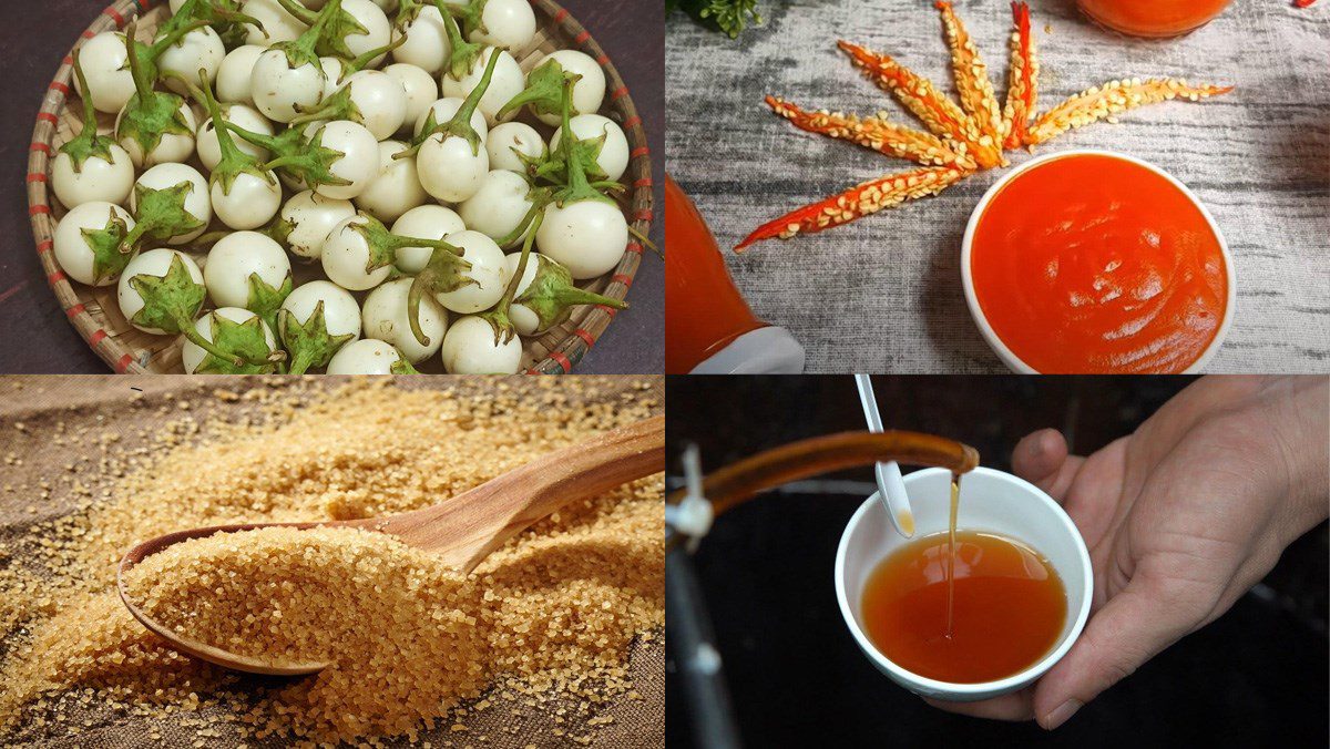 Ingredients for pickled eggplant dish