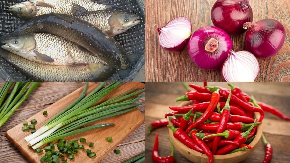 Ingredients for braised carp with pepper