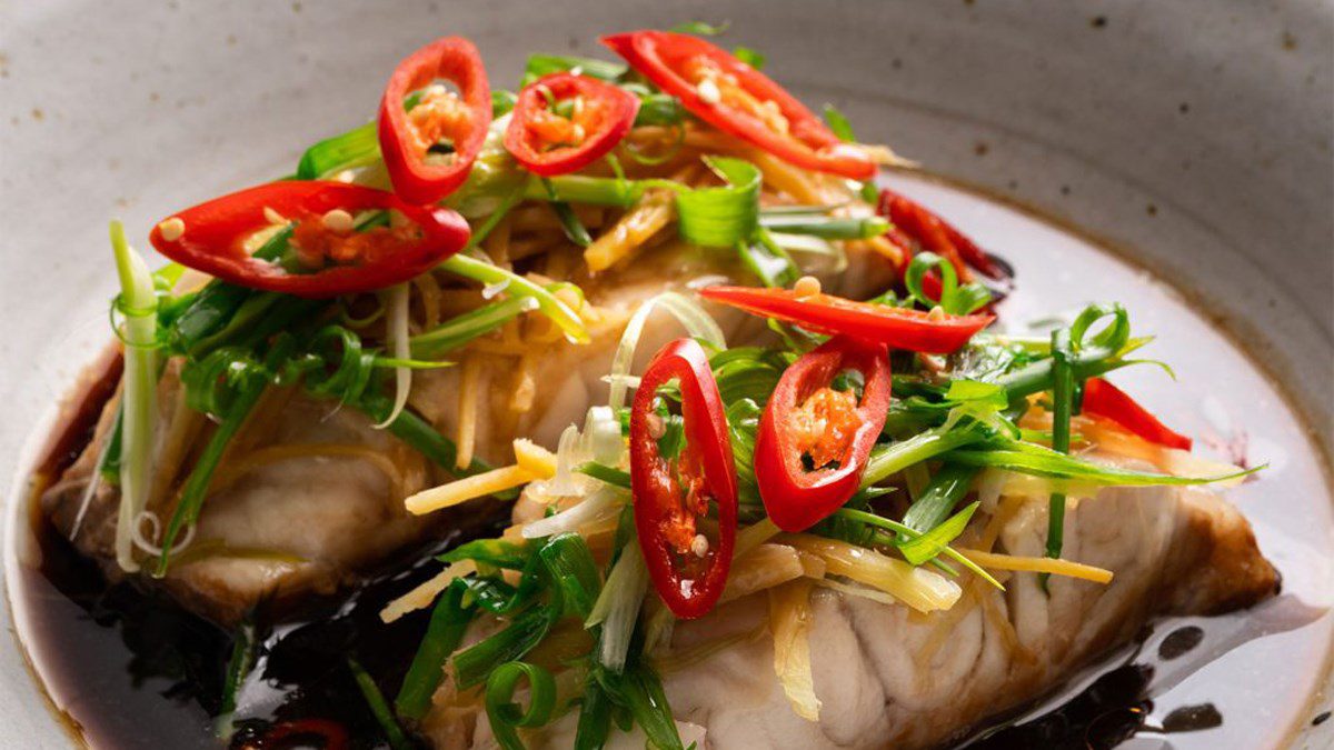 Steamed Cod with Ginger and Scallions