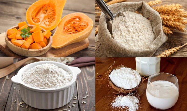 Ingredients for steamed pumpkin cake