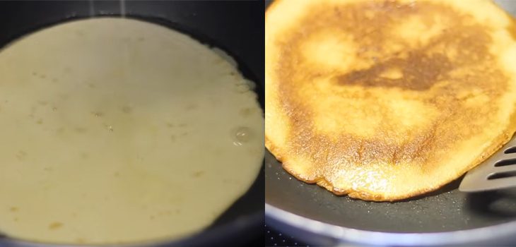 Step 4 Frying the steamed rice cake using a pan