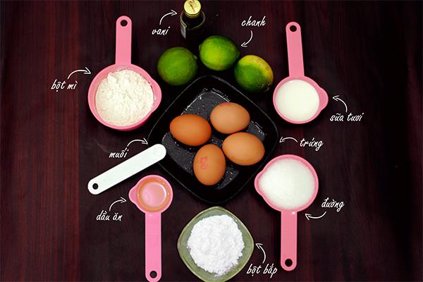 Ingredients to make sponge cake without an oven